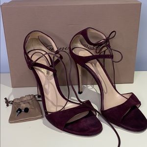 Gianvito Rossi Darcy Suede Ankle-Tie Sandals